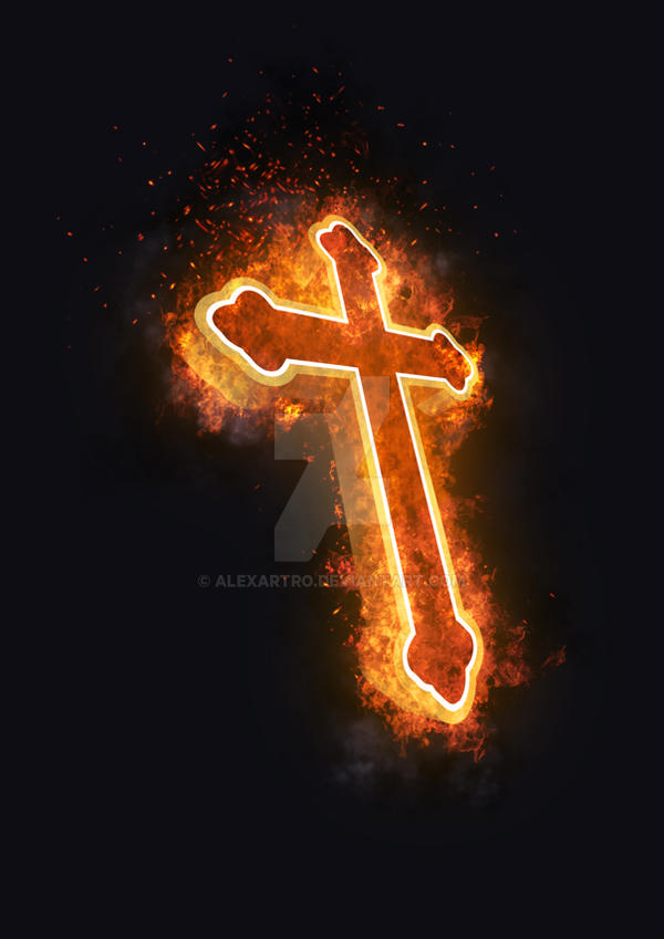 Burning fire cross by alexartro on DeviantArt