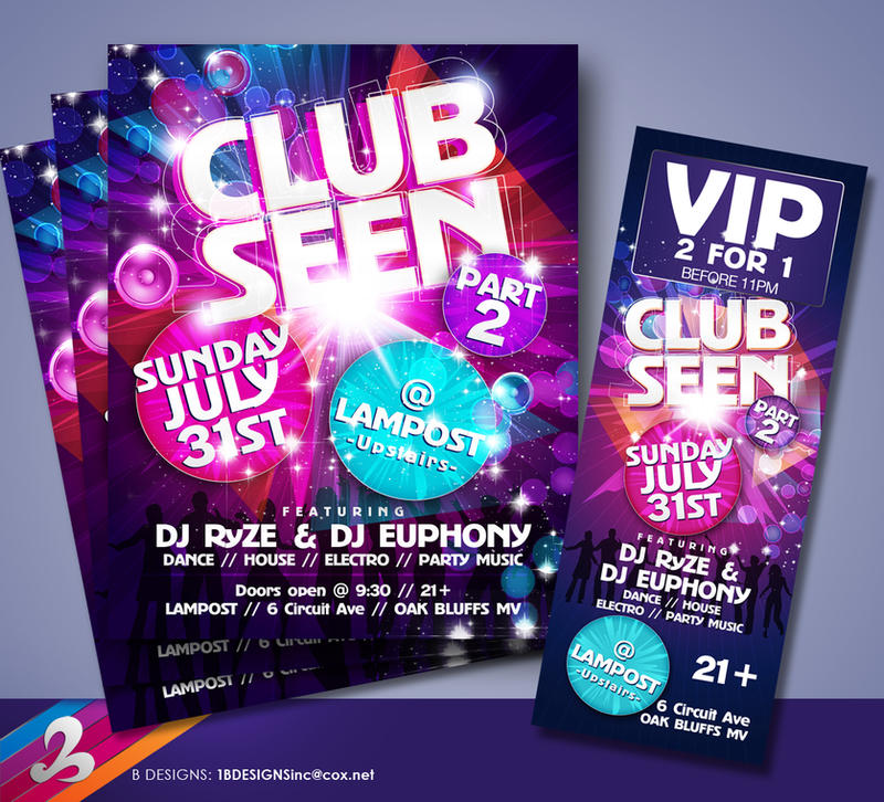 Club Seen Flyer and Ticket