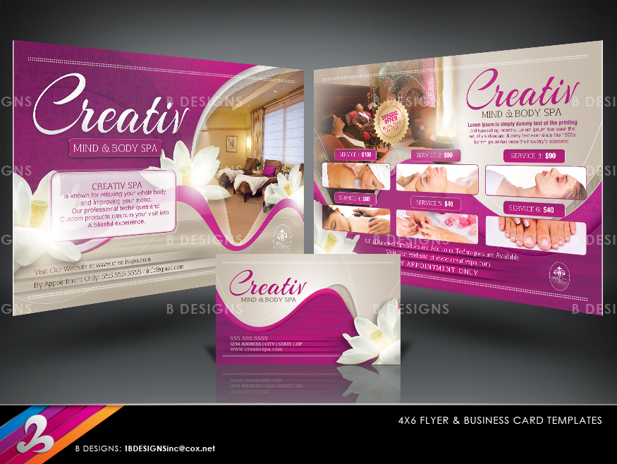 Deluxe Spa Flyer And Business Card Templates By
