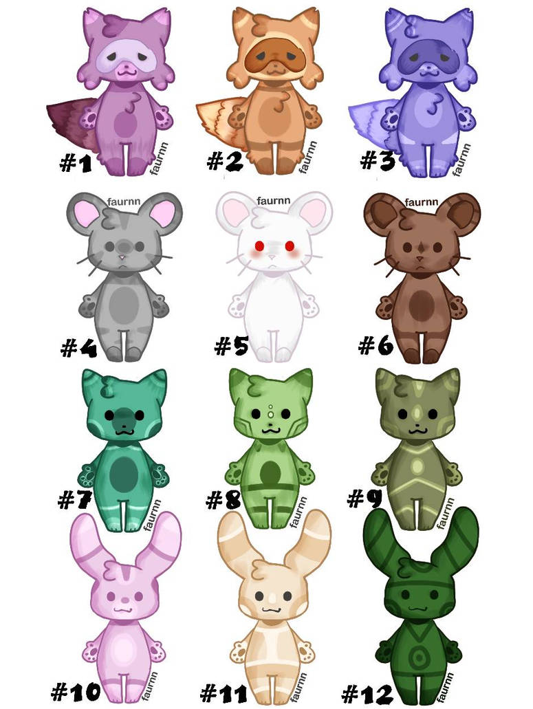 Chibi furries ($5 each) by Kumikogacha on DeviantArt