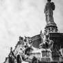 Place Royale frozen fountain IV BW