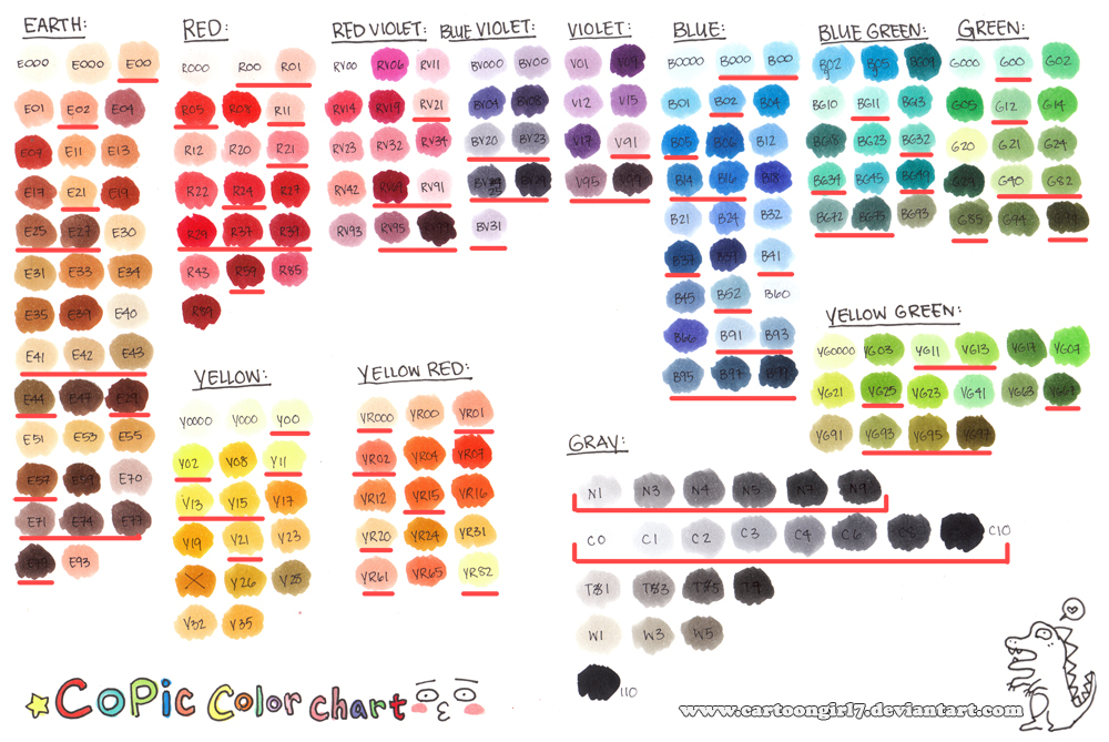 Copic Color Chart: 2010