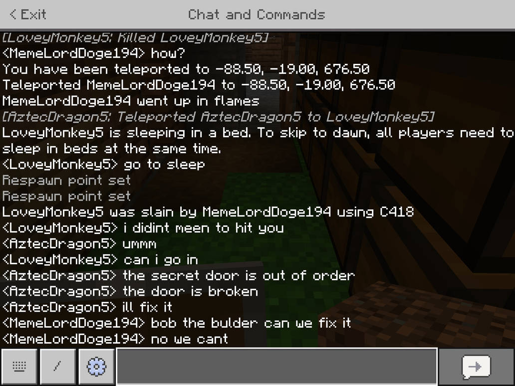 Minecraft chat on my realm by MemeLordDoge194 on DeviantArt