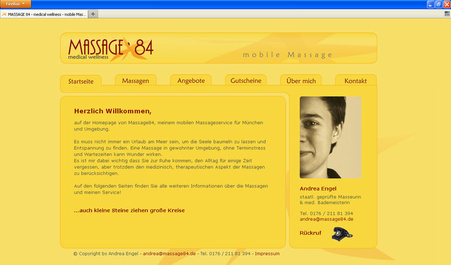 Homepage Of A Mobile Massage Service In Munich By Elisabethengel On Deviantart