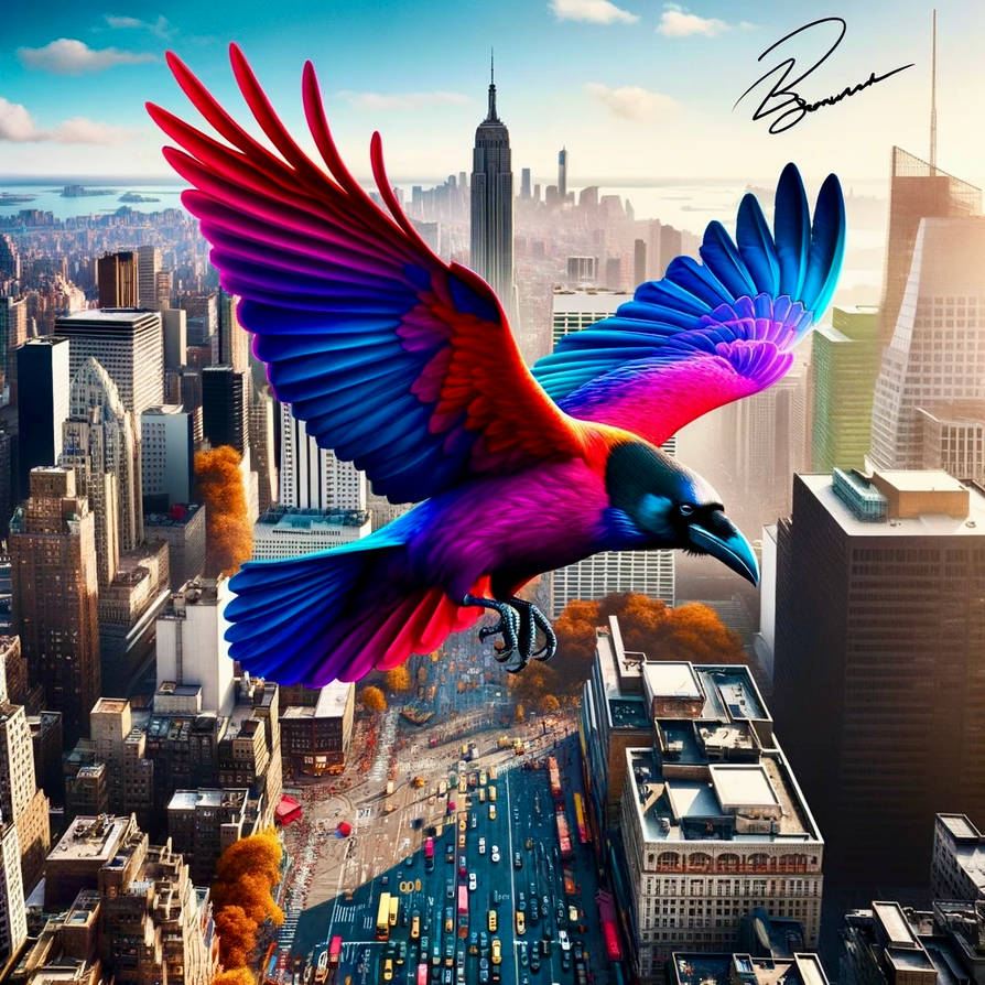 Colorful raven by Sambenn74 on DeviantArt