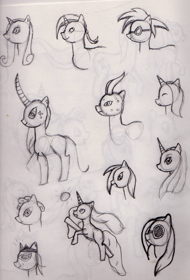 My little pony Head sketches by Melissas-Art on DeviantArt