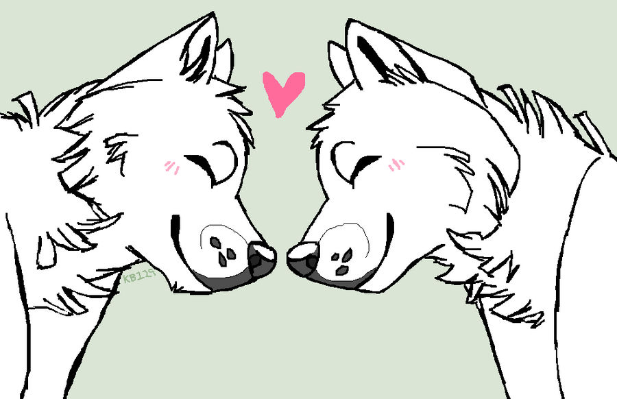 FREE Canine Couple Lineart!! by patriicks-hat