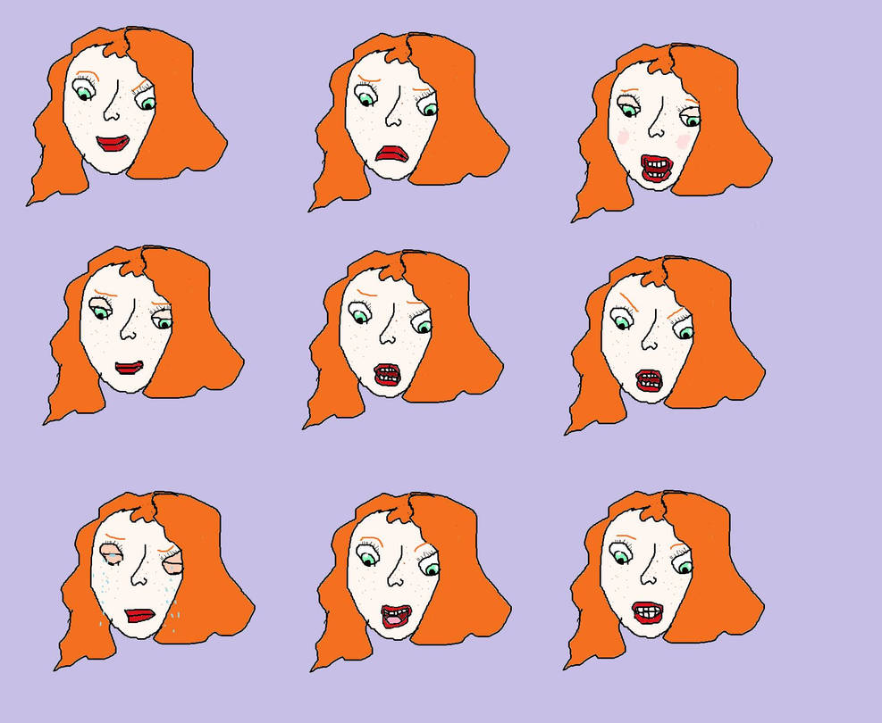 Red-haired girl with different facial expressions by CratorkTheArtist ...