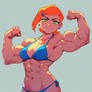 Gwen showing off her gains.