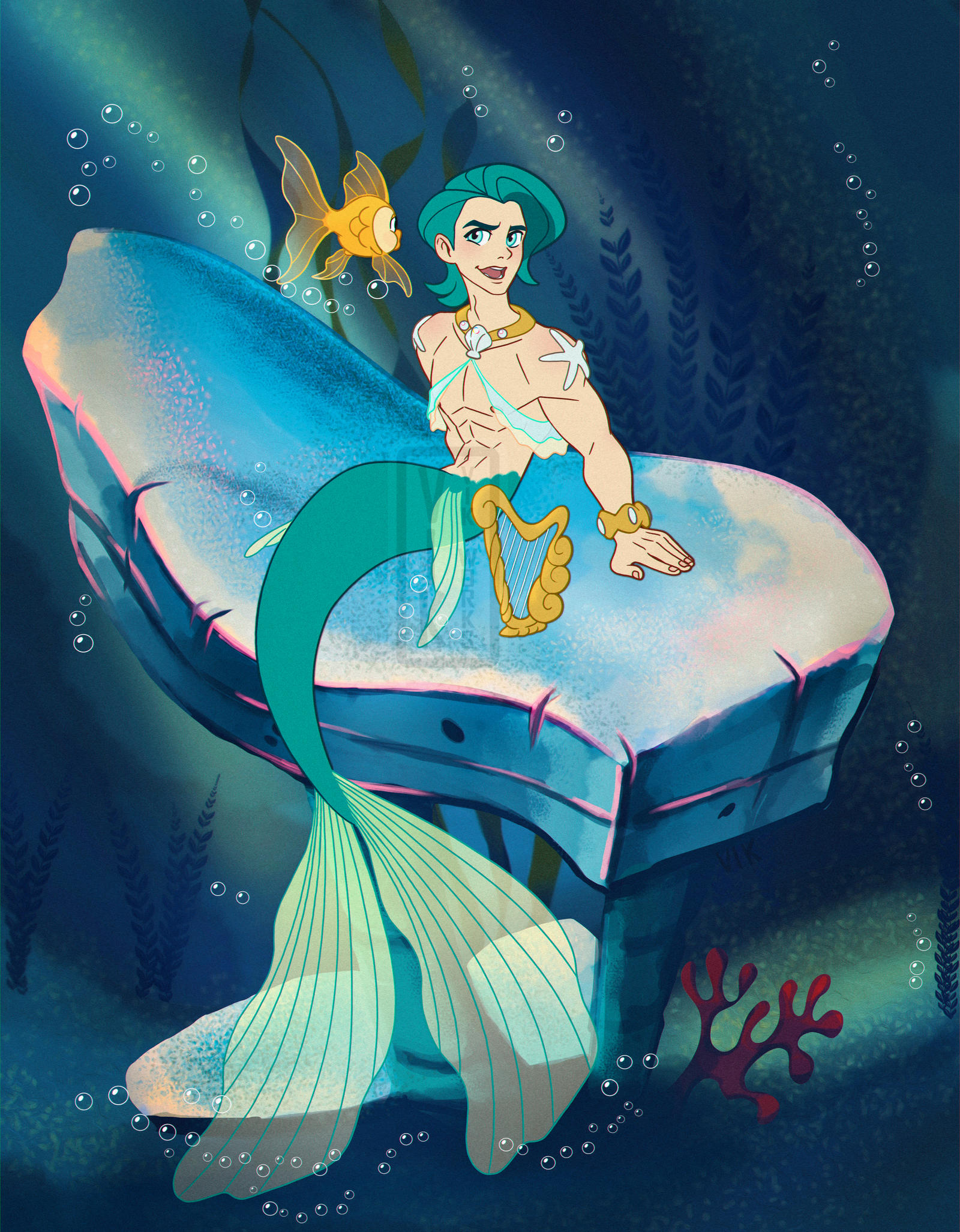 Disney mermaid male merman caspio oc by VIKworks on DeviantArt