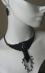 black macrame choker