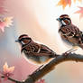 A pair of sparrows