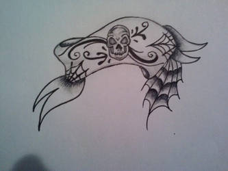 Day of the dead, banner tattoo design.