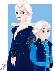 Reina Elsa Arendelle y el Prince Anders by JoanCarrington14