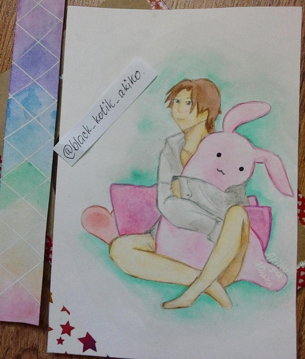 Anime Boy and Rabbit by BlackKotikAkiko on DeviantArt