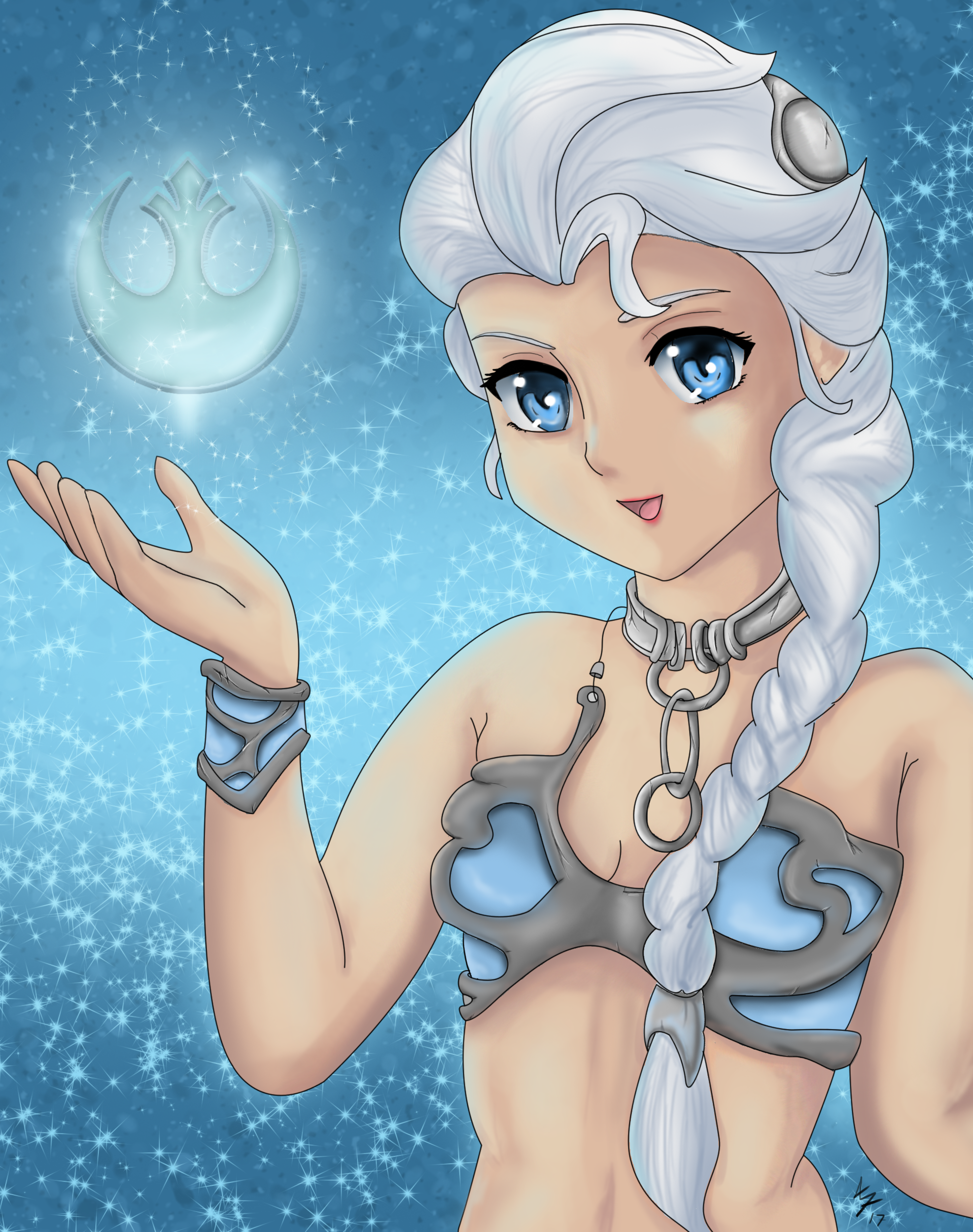 Elsa as Slave Leia