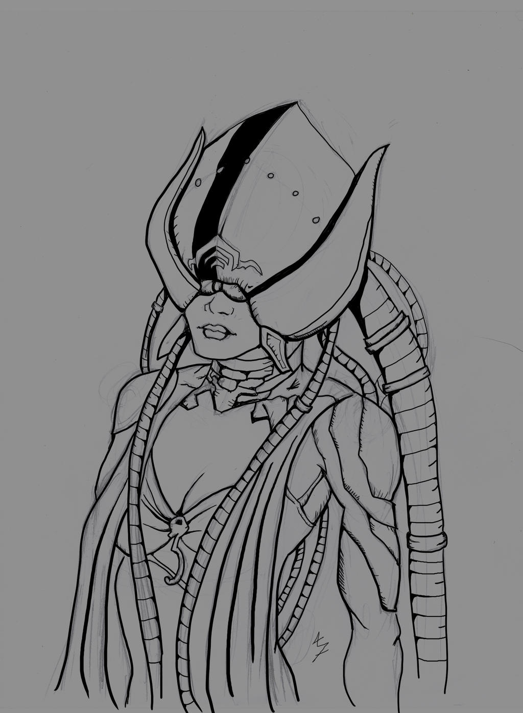 The Lotus from Warframe (inktober)