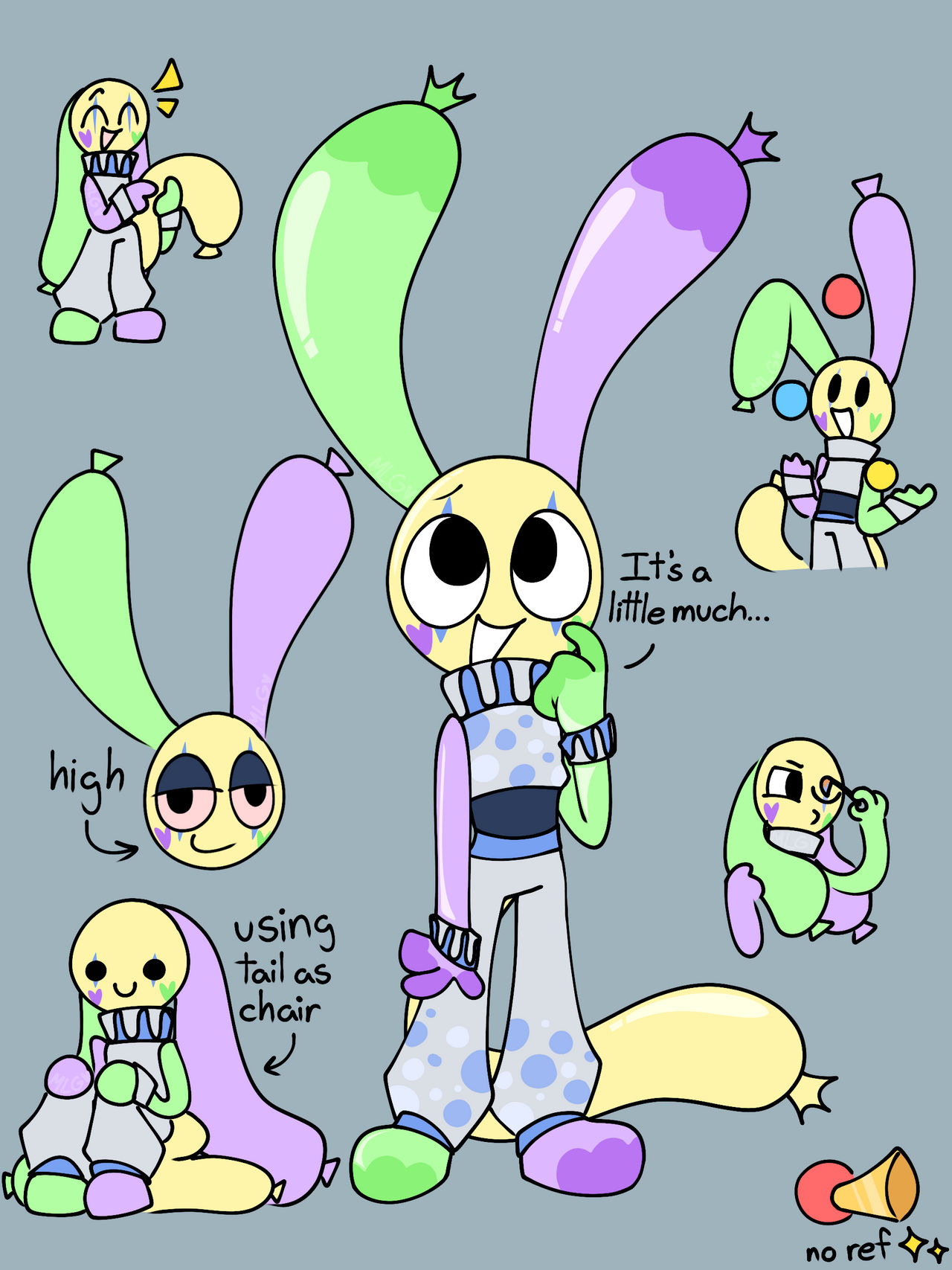 Looey, but with ridiculously long ears and tail