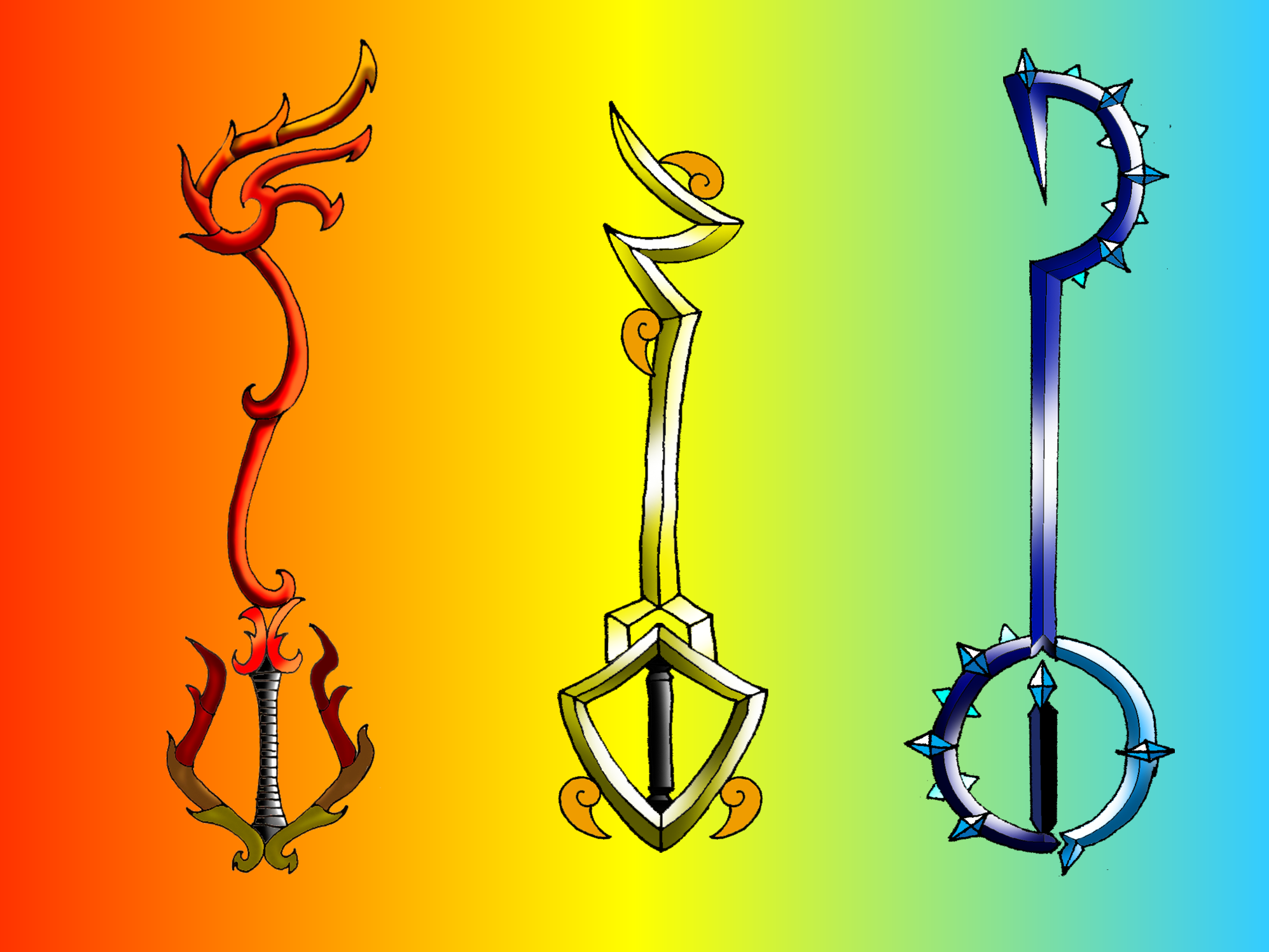 elemental keyblades by portadorX on DeviantArt