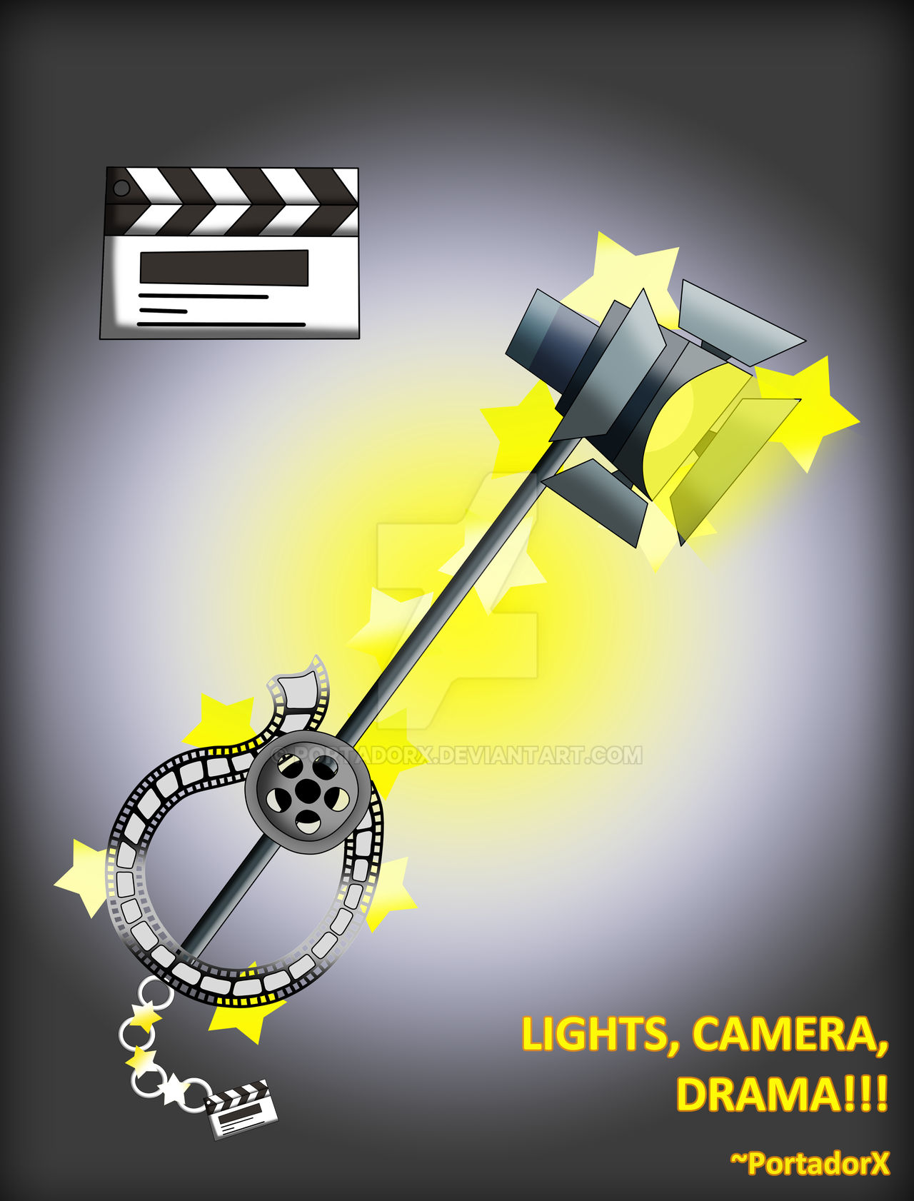 Lights camera drama!!! keyblade by portadorX on DeviantArt