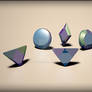 Flourites Gemstones (3d render)