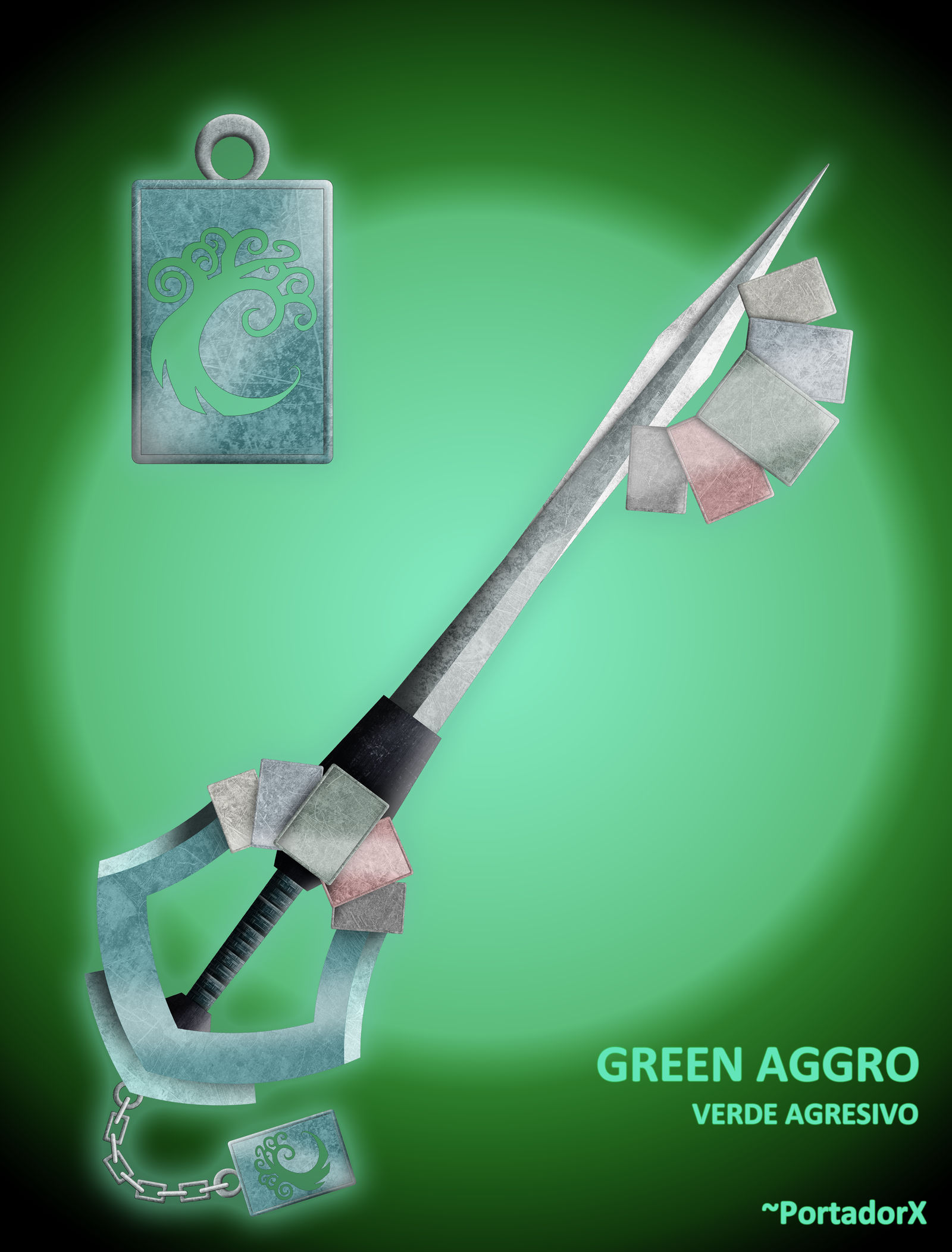 Green Aggro Keyblade by portadorX on DeviantArt