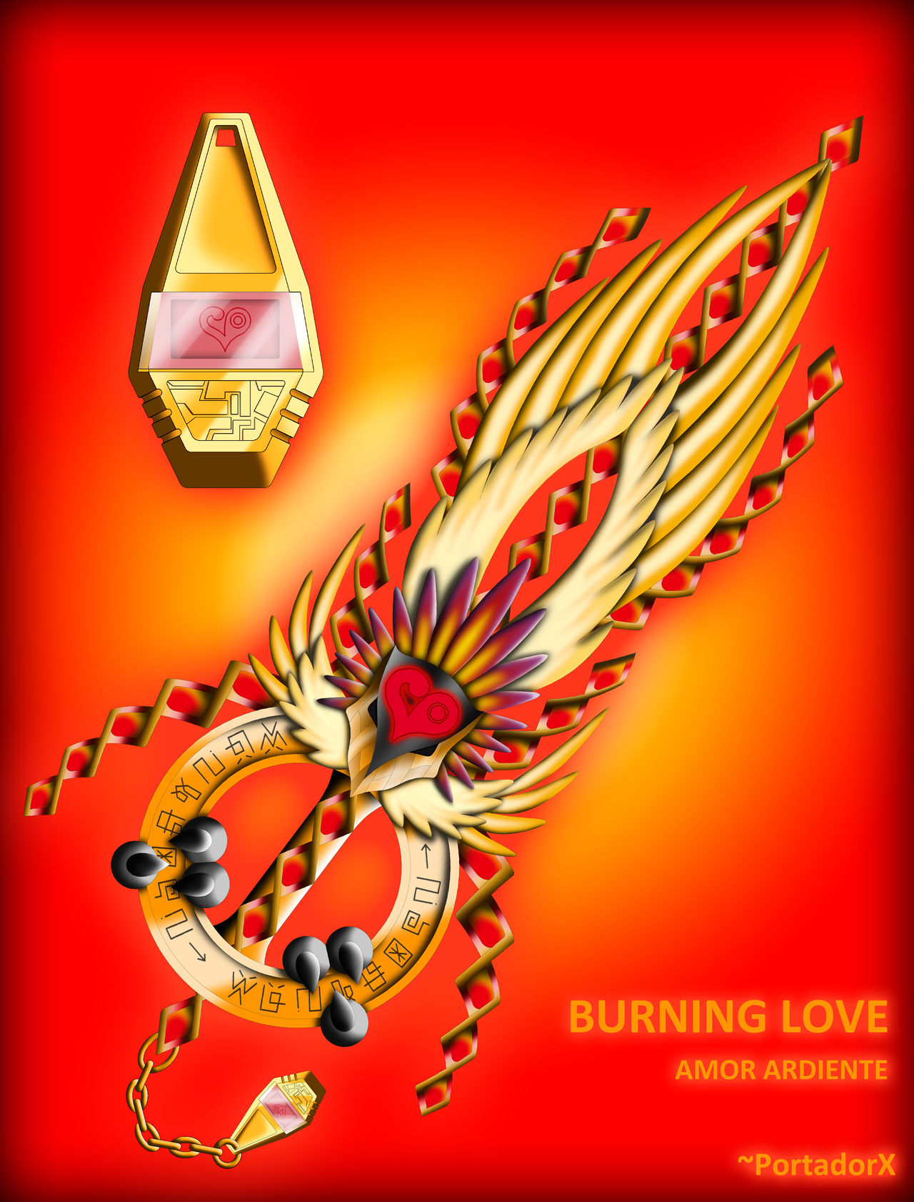 Burning Love Keyblade by portadorX on DeviantArt