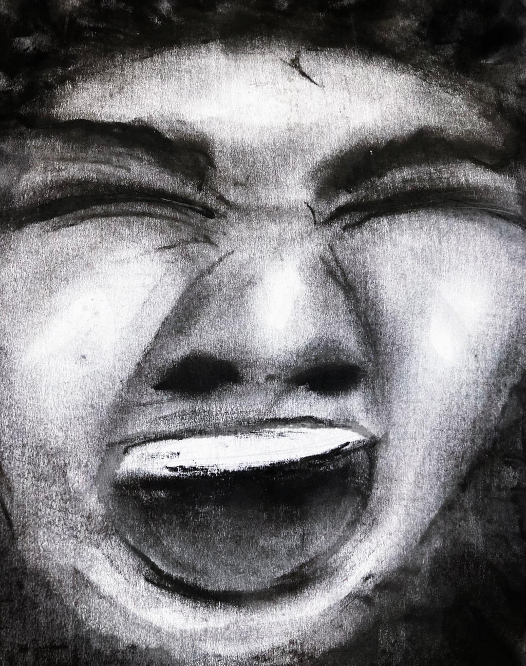 Laughing Face Closed Eyes Open Mouth chalk