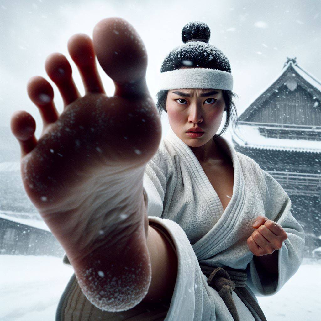 Japan - ball of foot under the nose