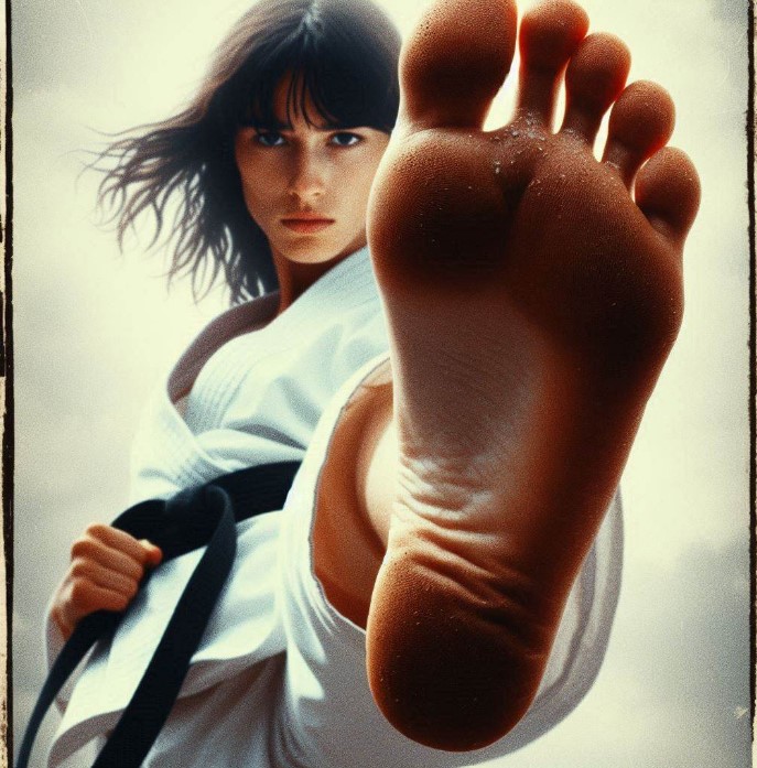 Soft soles, calm face, deadly intent...
