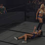 Blonde woman kicks some brunette chick's ass