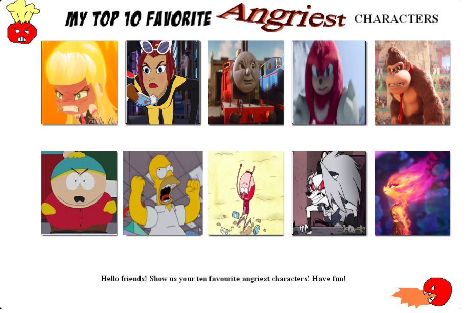 Angryy Characters My Top 10 Angry Characters meme by MSC64 on DeviantArt