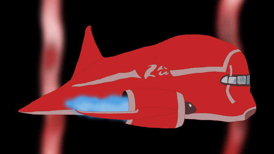 Jumba's Ship In The Time Vortex - Side View by MarkKB
