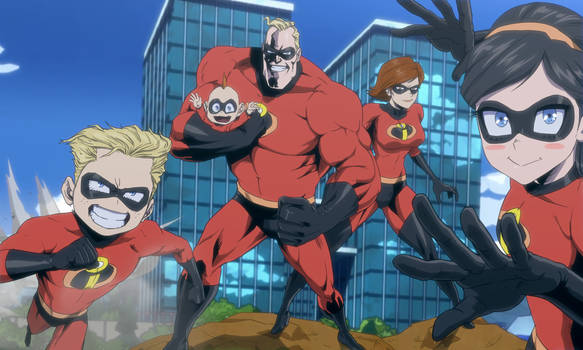 The Incredibles in My Hero Academia at U.A