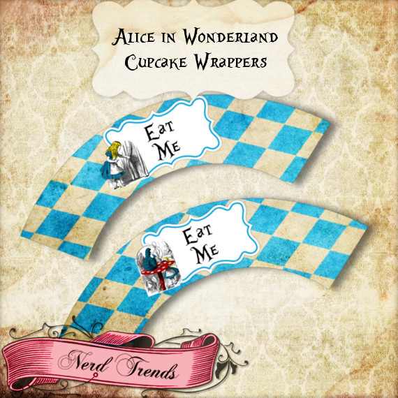 Alice in Wonderland Cupcake Wrappers