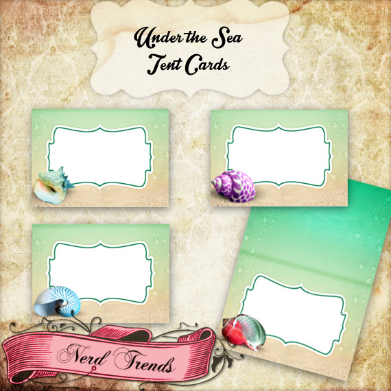 Under the Sea Food Tent Cards