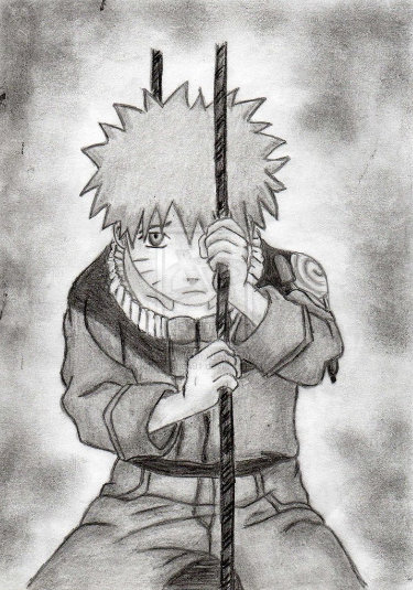 Sad Naruto Original Drawing on Paper Stock Illustration - Illustration of  black, line: 240047703