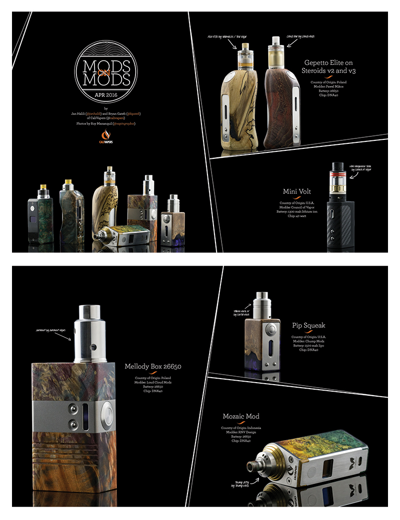 Mods on Mods spread - VAPE Magazine, March 2016