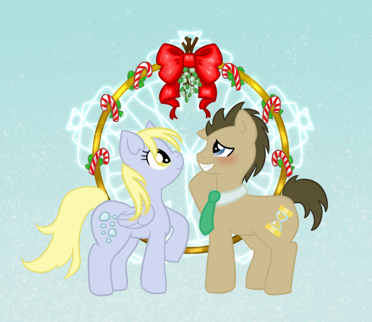 YCH Sample - Under the Mistletoe (Derpy x Doctor)