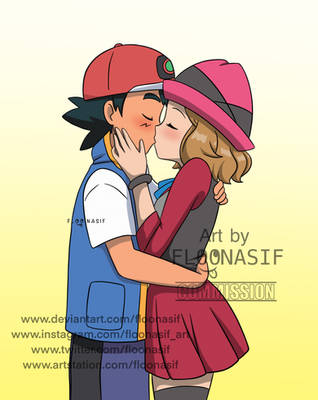 ASH X SERENA Kiss COMMISSION