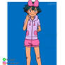 ash in serena's pajamas commission