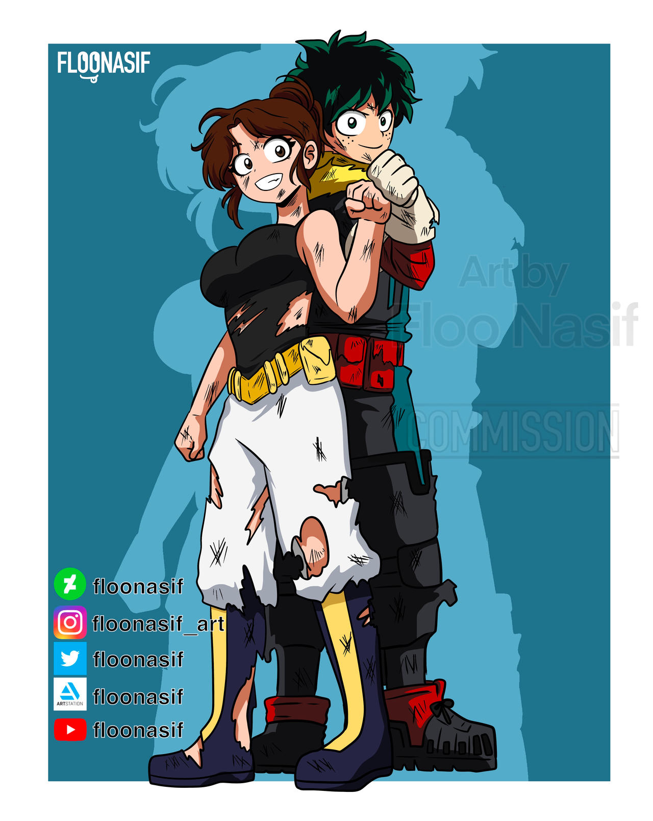 Deku and oc Commission by FlooNasif on DeviantArt