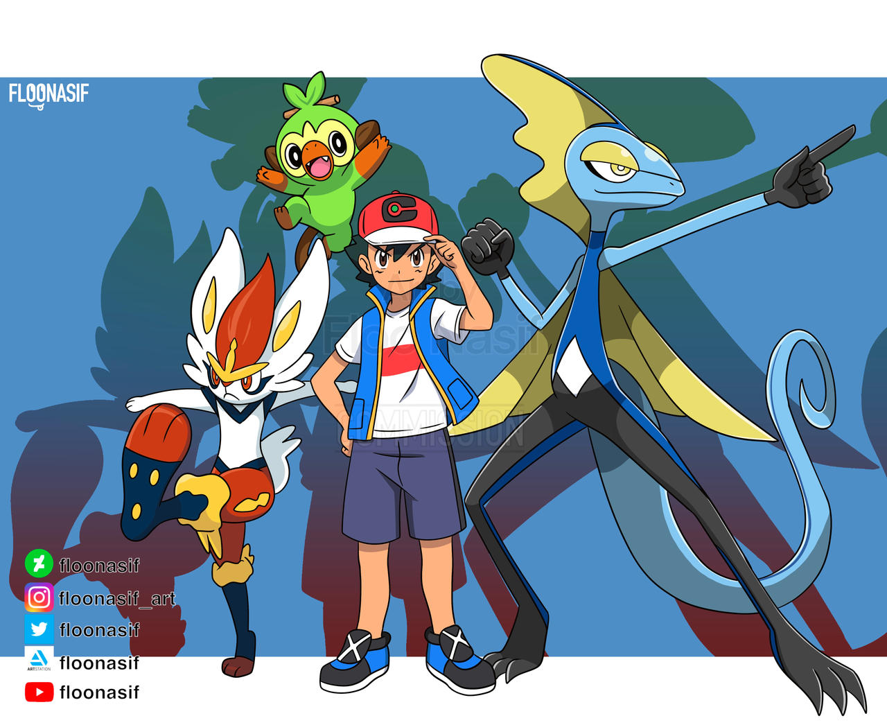ash ketchum with his pokemon team by FlooNasif on DeviantArt