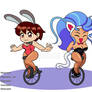 Sakura and Felicia unicycle commission
