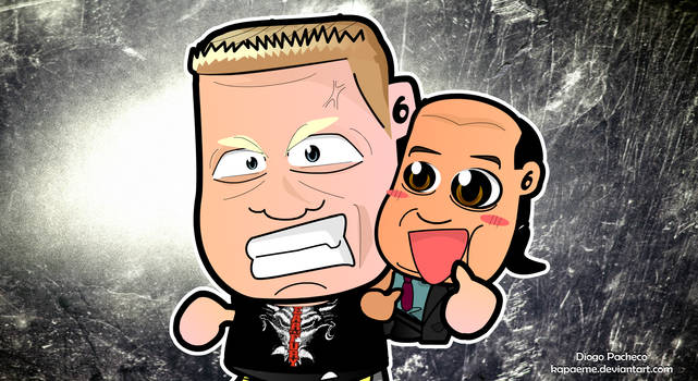 Brock Lesnar and Paul Heyman Chibi Wallpaper