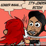 Jinder Slaps Eva - WWE Chibi Wallpaper