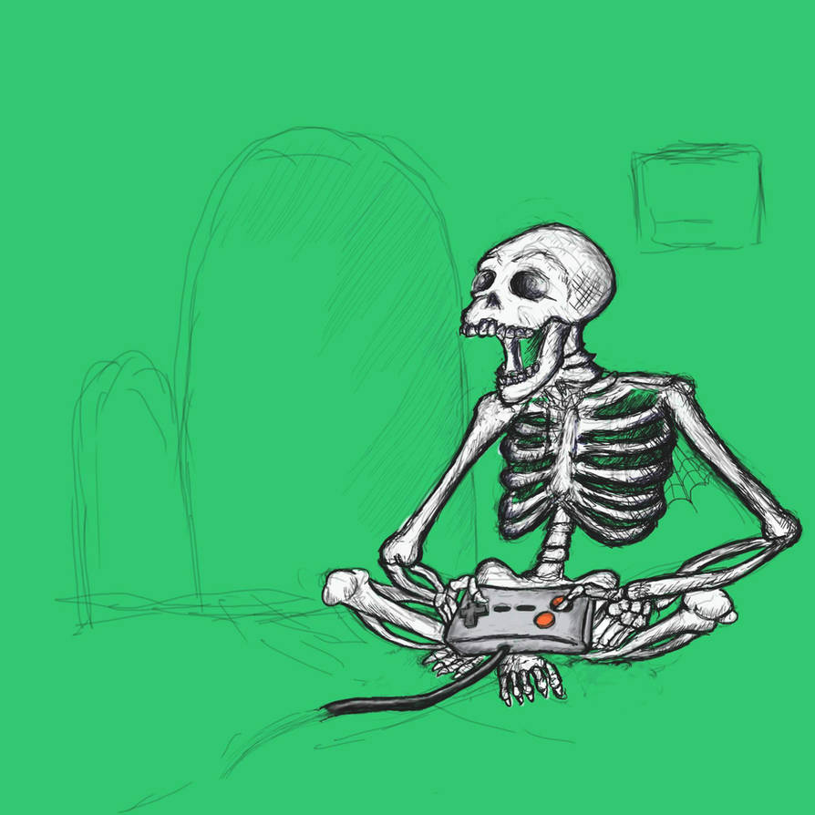 Skeletal Gamer in Progress by LePoubelle on DeviantArt