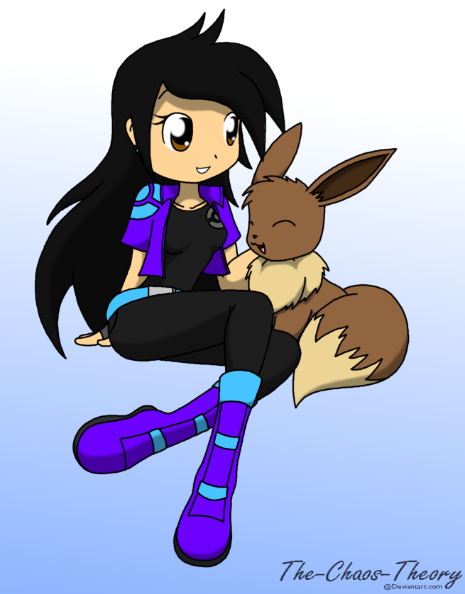 a trainer and her eevee