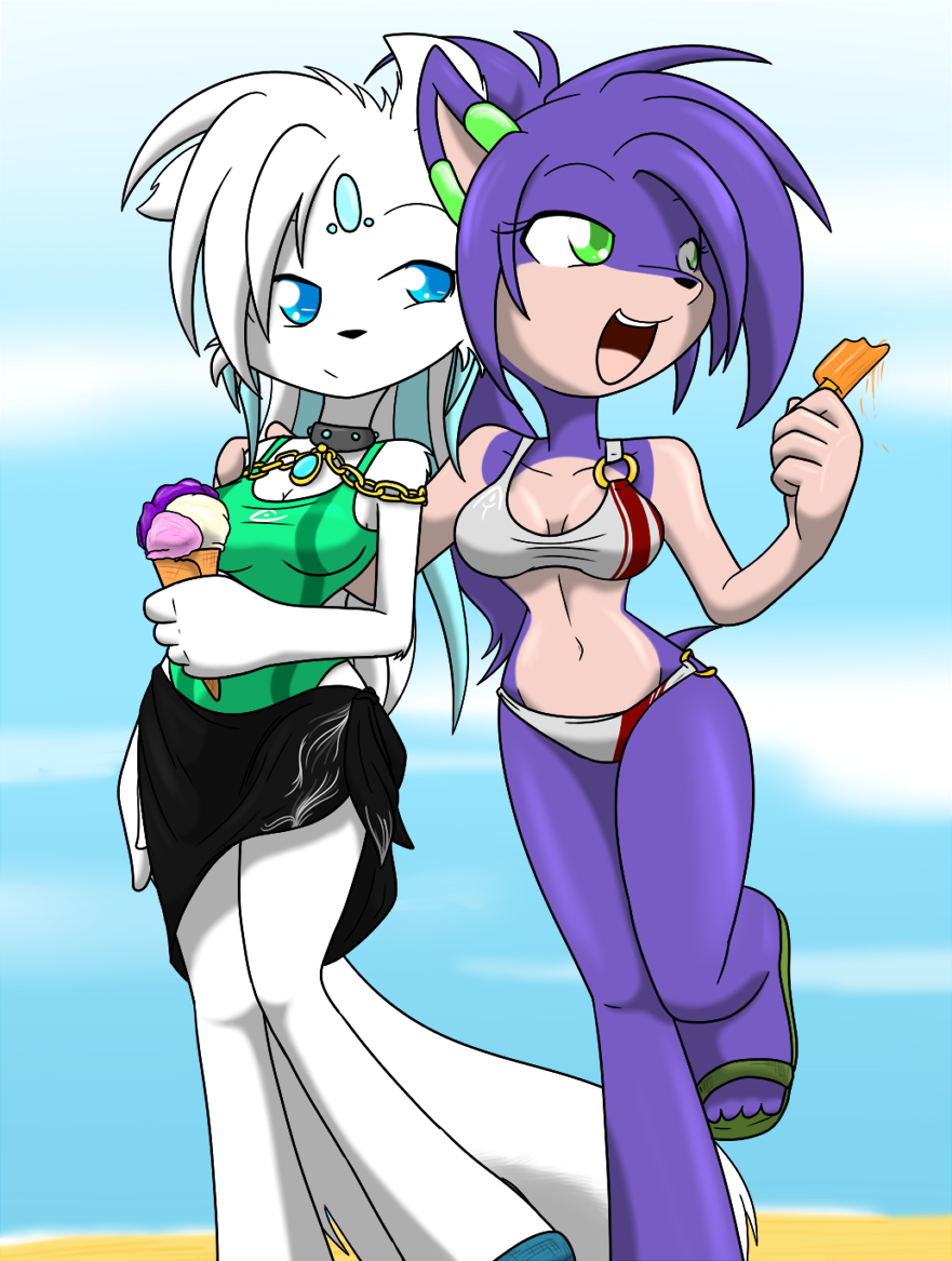 something something girls, swimsuits, ice cream