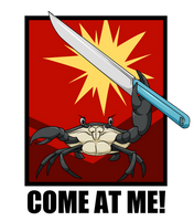 Crab with a knife